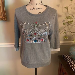 H&M Crown Embellished Soft Sweatshirt Top 👑